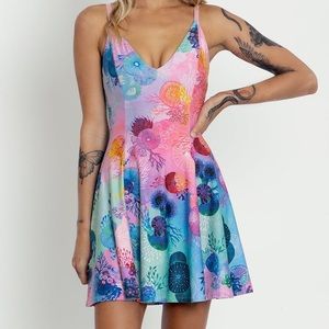 FLORAL CORAL RAINBOW MINI STRAPPY DRESS - LIMITED(SIZE SMALL)